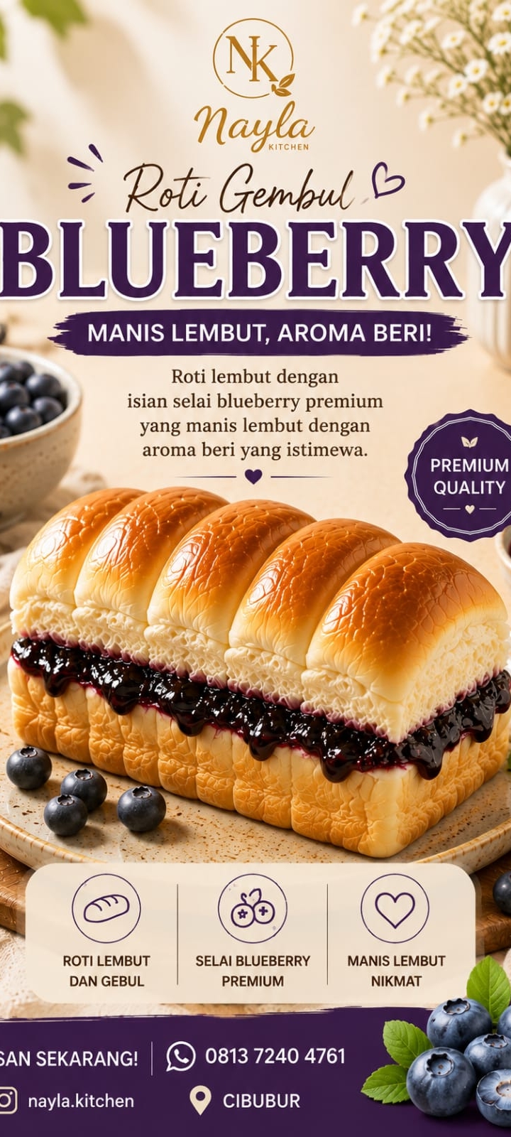 Roti Gembul - Blue Berry